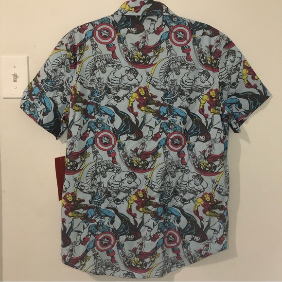 Marvel Men’s Button Down Hawaiian Shirt - Picture 3 of 4